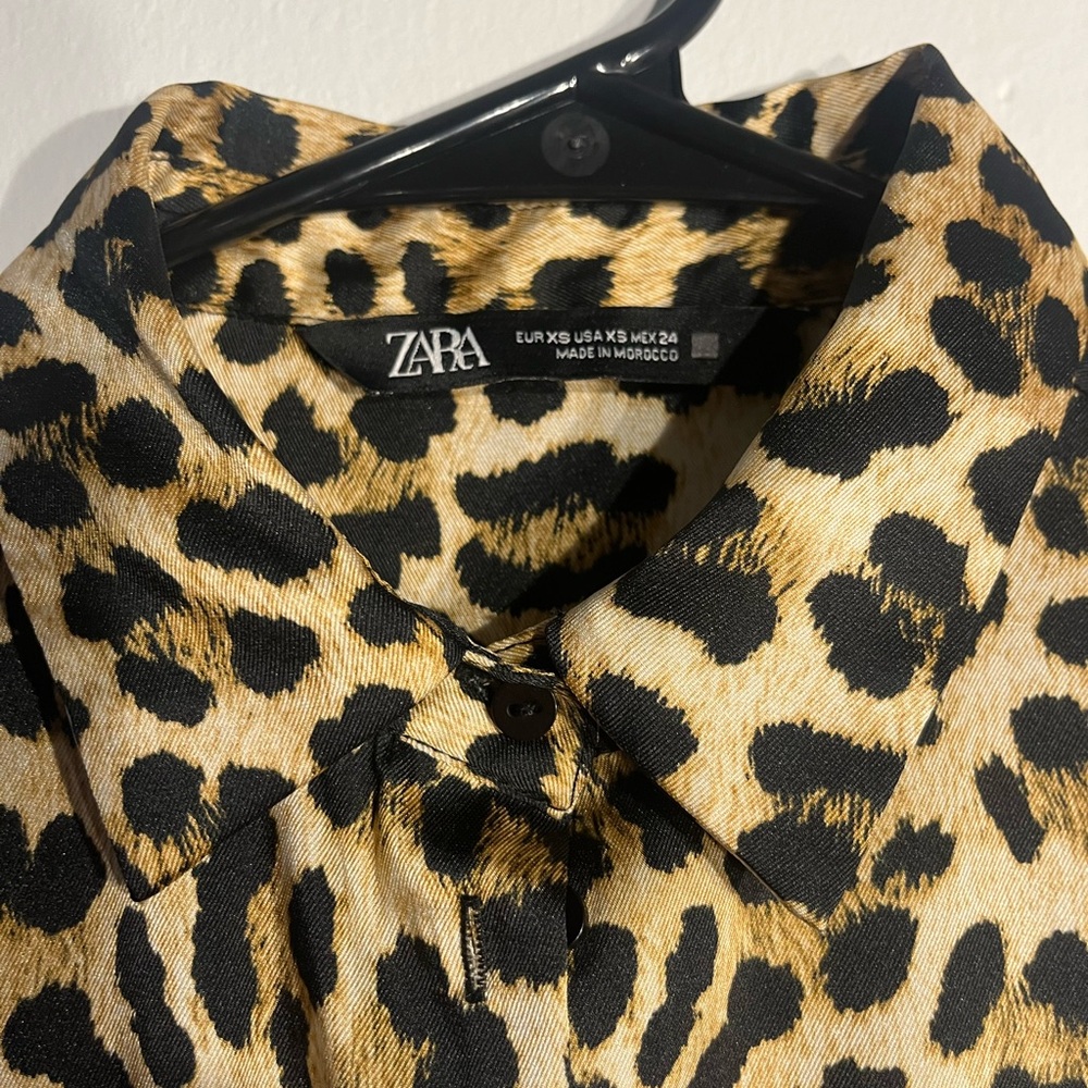 Zara Leopard Print Button Down - image 2